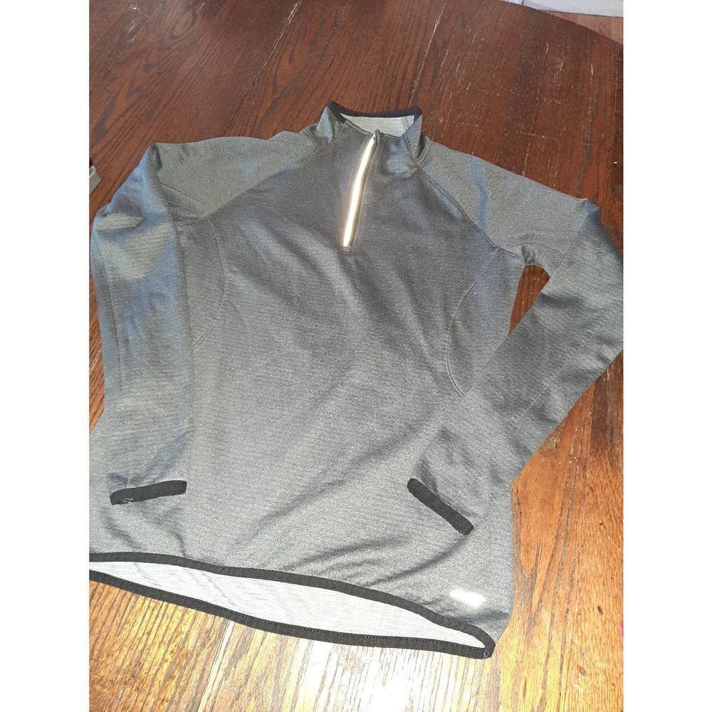 Medium Avia Grey 1/4 Zip Long Sleeve Pullover Shirt Sweatshirt Athletic Top